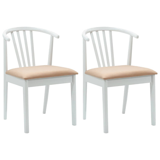 Silla De Comedor 2 Uds. Madera De Caucho Sólida