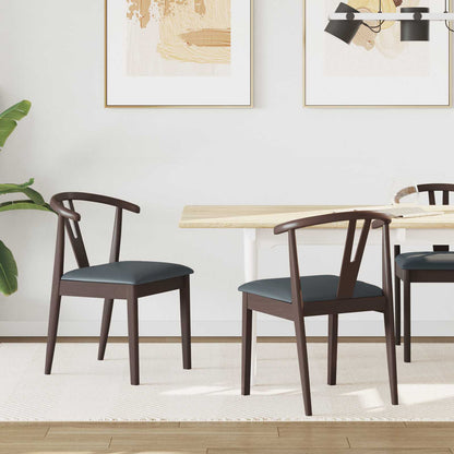 Silla De Comedor 2 Uds. Madera De Caucho Sólido