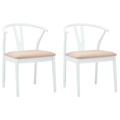 Silla De Comedor 2 Uds. Madera De Caucho Sólido