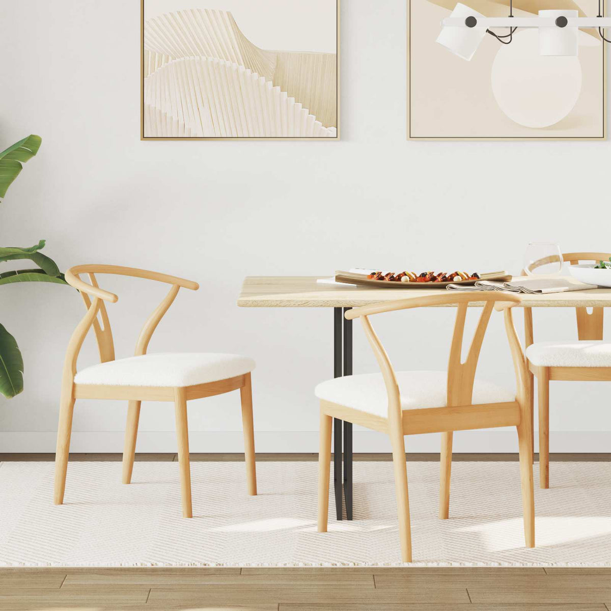 Silla De Comedor 2 Uds. Madera De Caucho Sólido