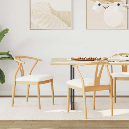 Silla De Comedor 2 Uds. Madera De Caucho Sólido