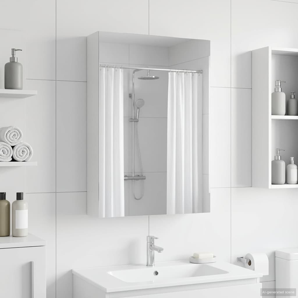 Armario Con Espejo De Baño Con Estante 40 X 10,5 X 60,5 Cm
