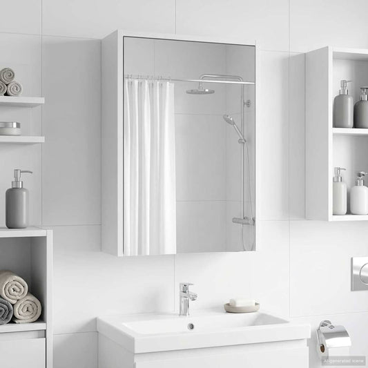 Armario Con Espejo De Baño Con Estante 43 X 16 X 62.5 Cm
