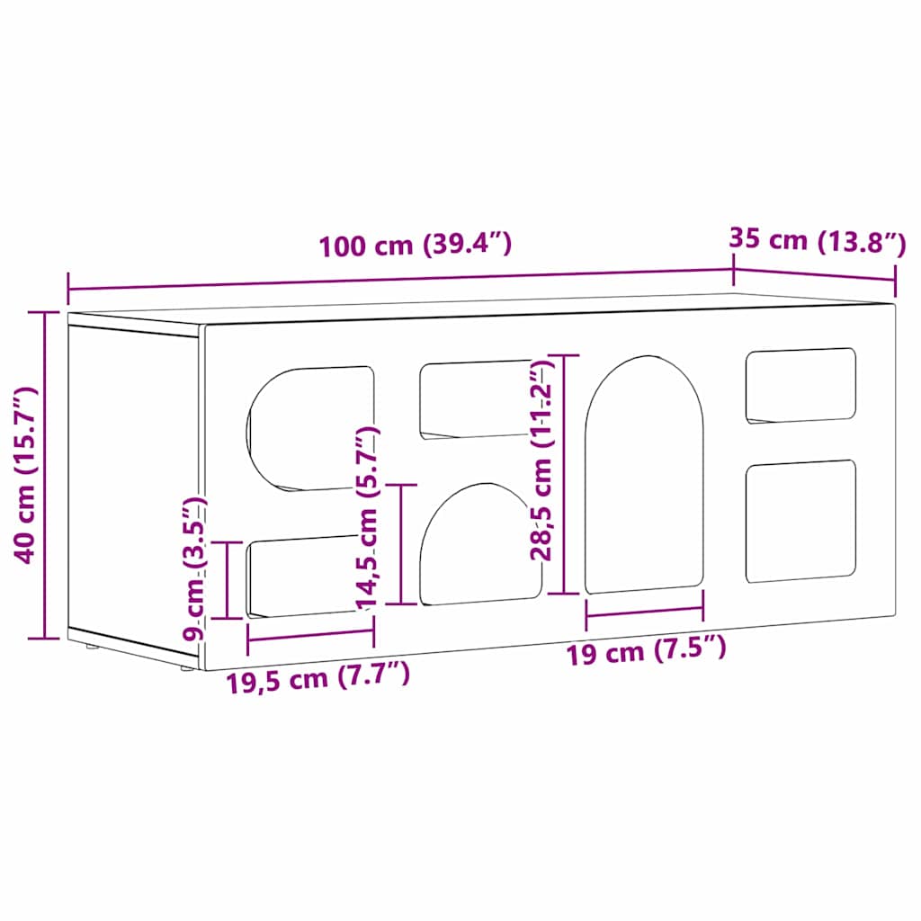 Mueble De Tv 100 X 35 X 40 Cm Madera De Ingeniería