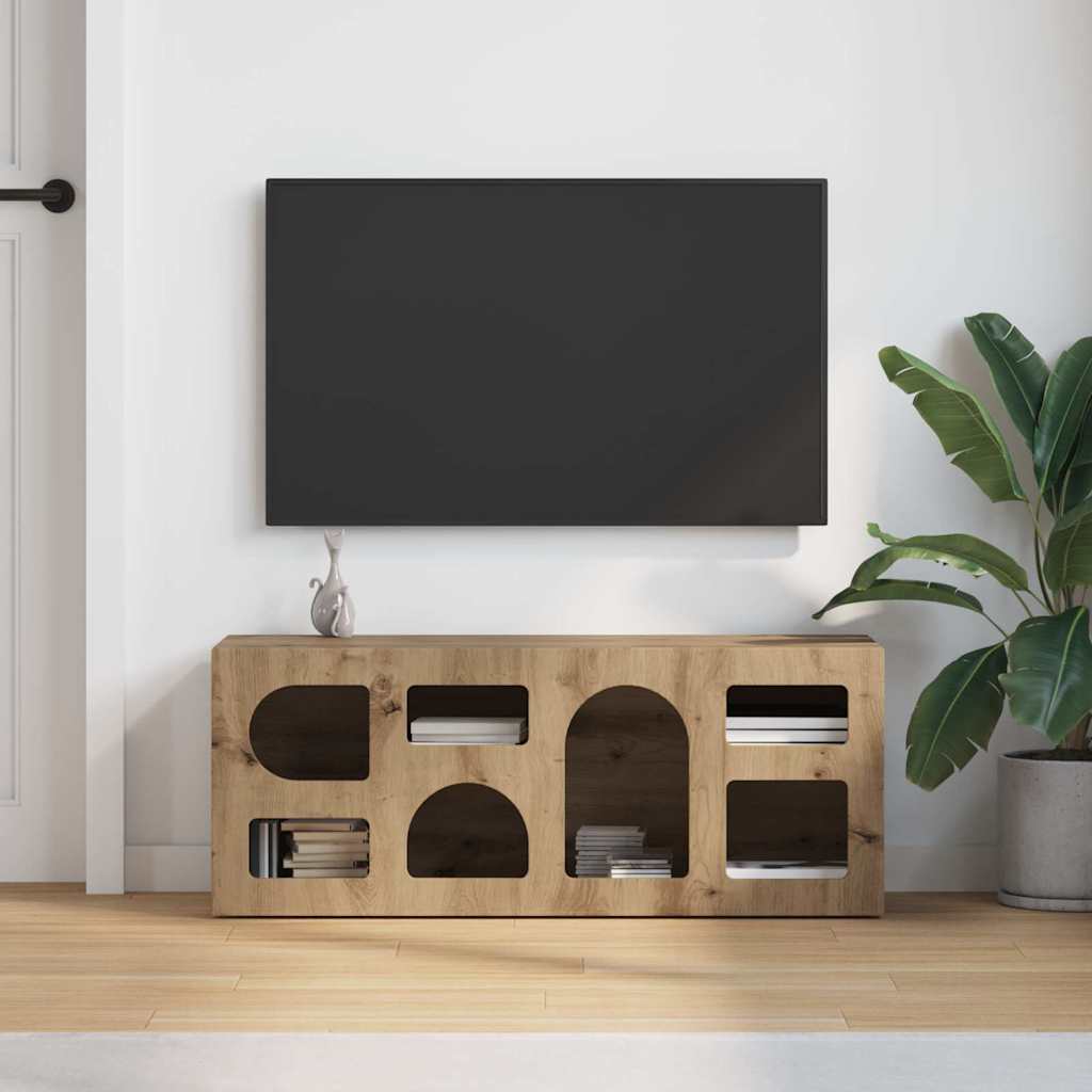 Mueble De Tv Roble Artesanal 100 X 35 X 40 Cm
