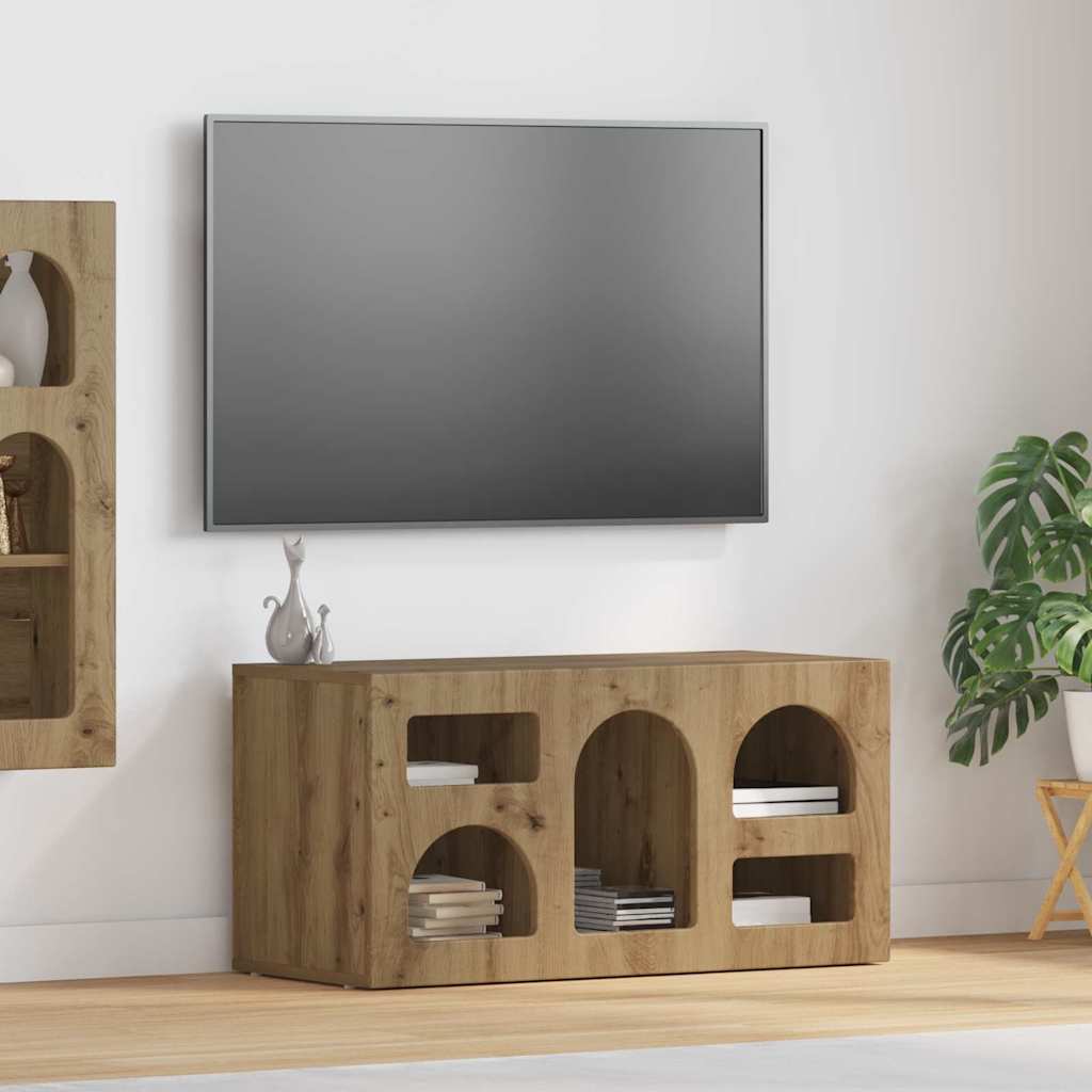 Mueble De Tv Roble Artesanal 80 X 35 X 40 Cm
