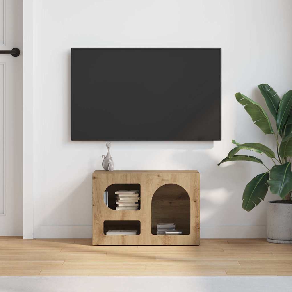 Mueble De Tv Roble Artesanal 60 X 35 X 40 Cm