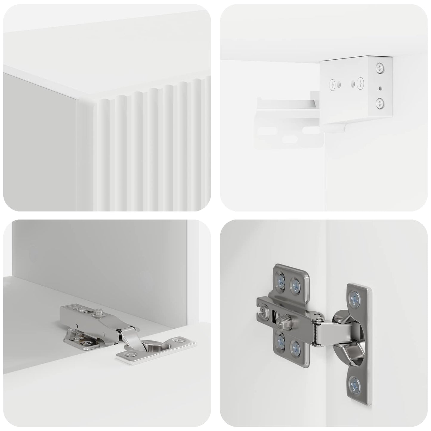 Conjunto De Mueble Para Tv De Pared 4 Pcs Madera De Ingeniería