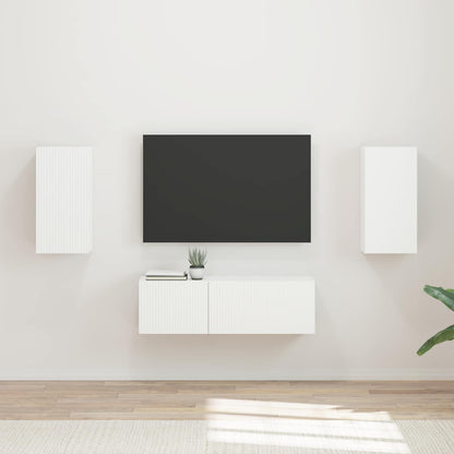 Conjunto De Mueble Para Tv De Pared 4 Pcs Madera De Ingeniería