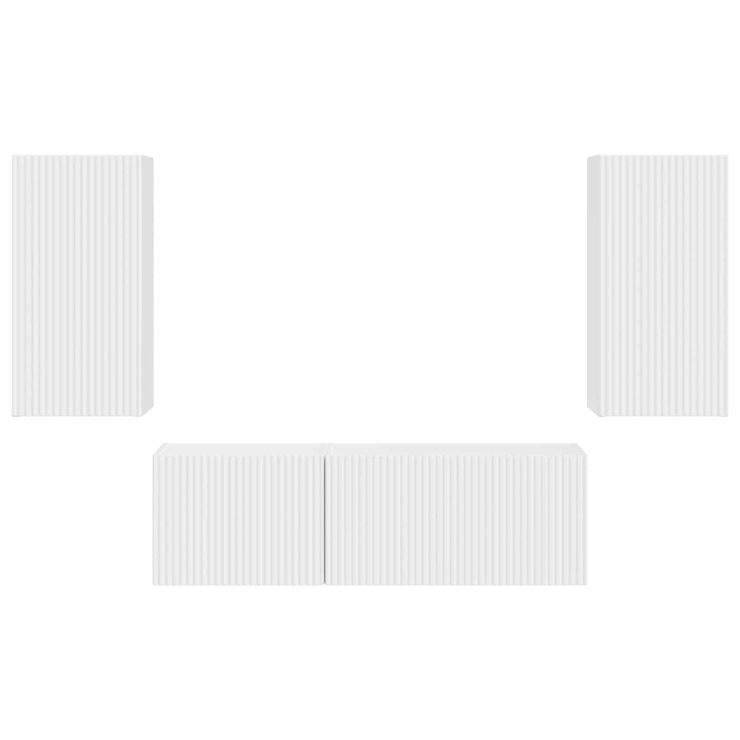 Conjunto De Mueble Para Tv De Pared 4 Pcs Madera De Ingeniería