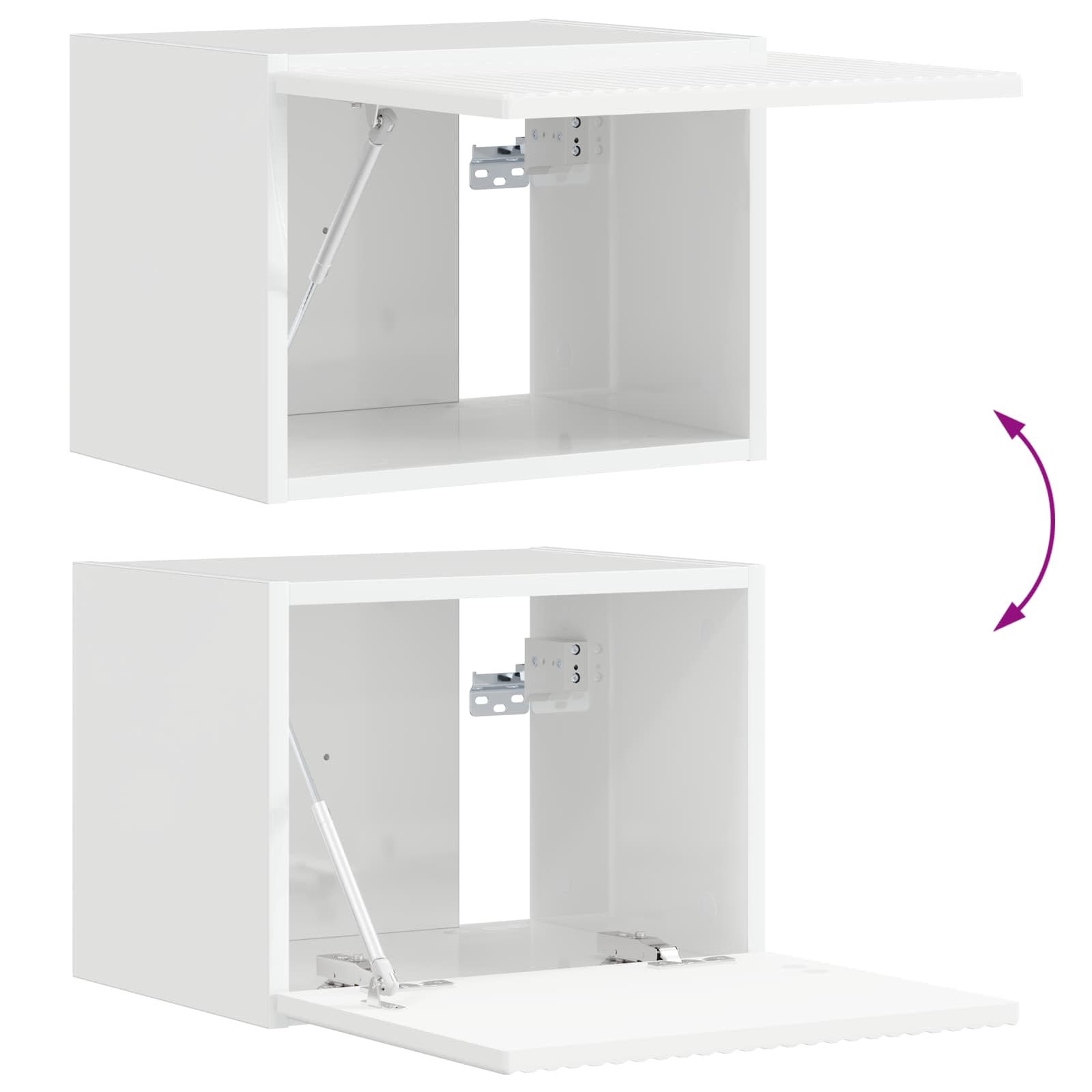 Conjunto De Mueble Para Tv De Pared 4 Pcs Madera De Ingeniería