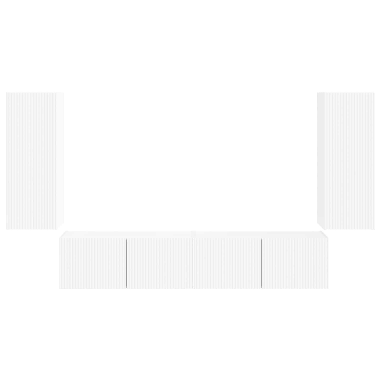 Conjunto De Mueble Para Tv De Pared 4 Pcs Madera De Ingeniería
