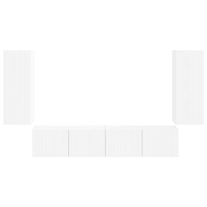 Conjunto De Mueble Para Tv De Pared 4 Pcs Madera De Ingeniería