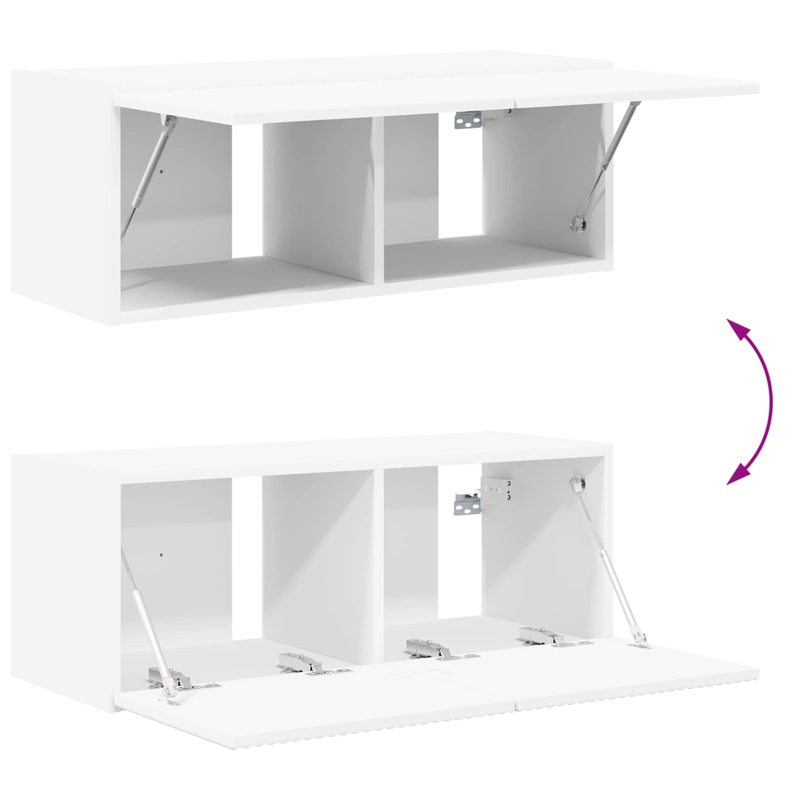 Conjunto De Mueble Para Tv De Pared 4 Pcs Madera De Ingeniería