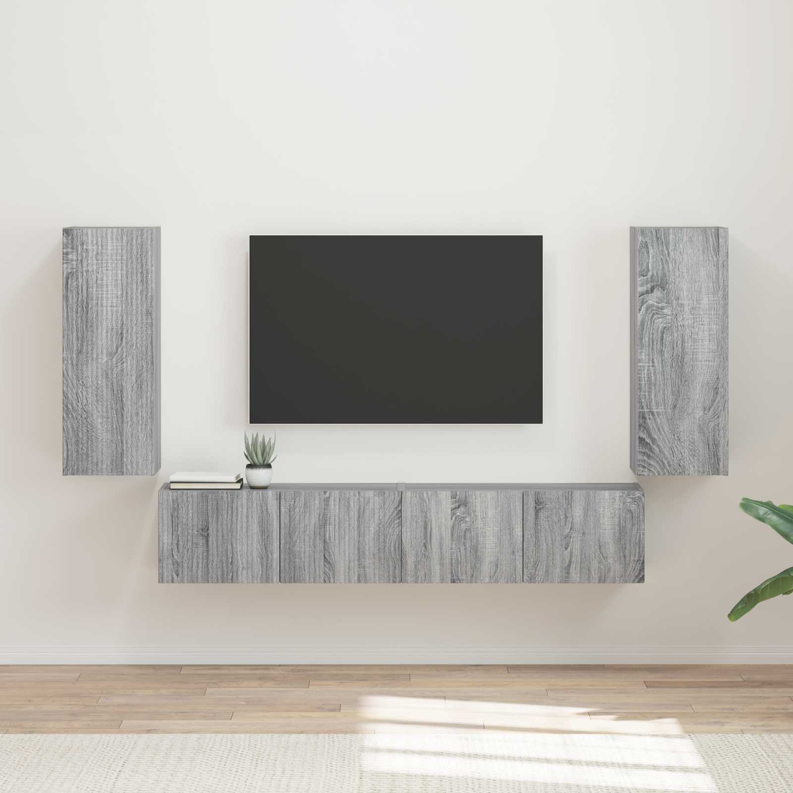 Conjunto De Mueble Para Tv De Pared 4 Pcs