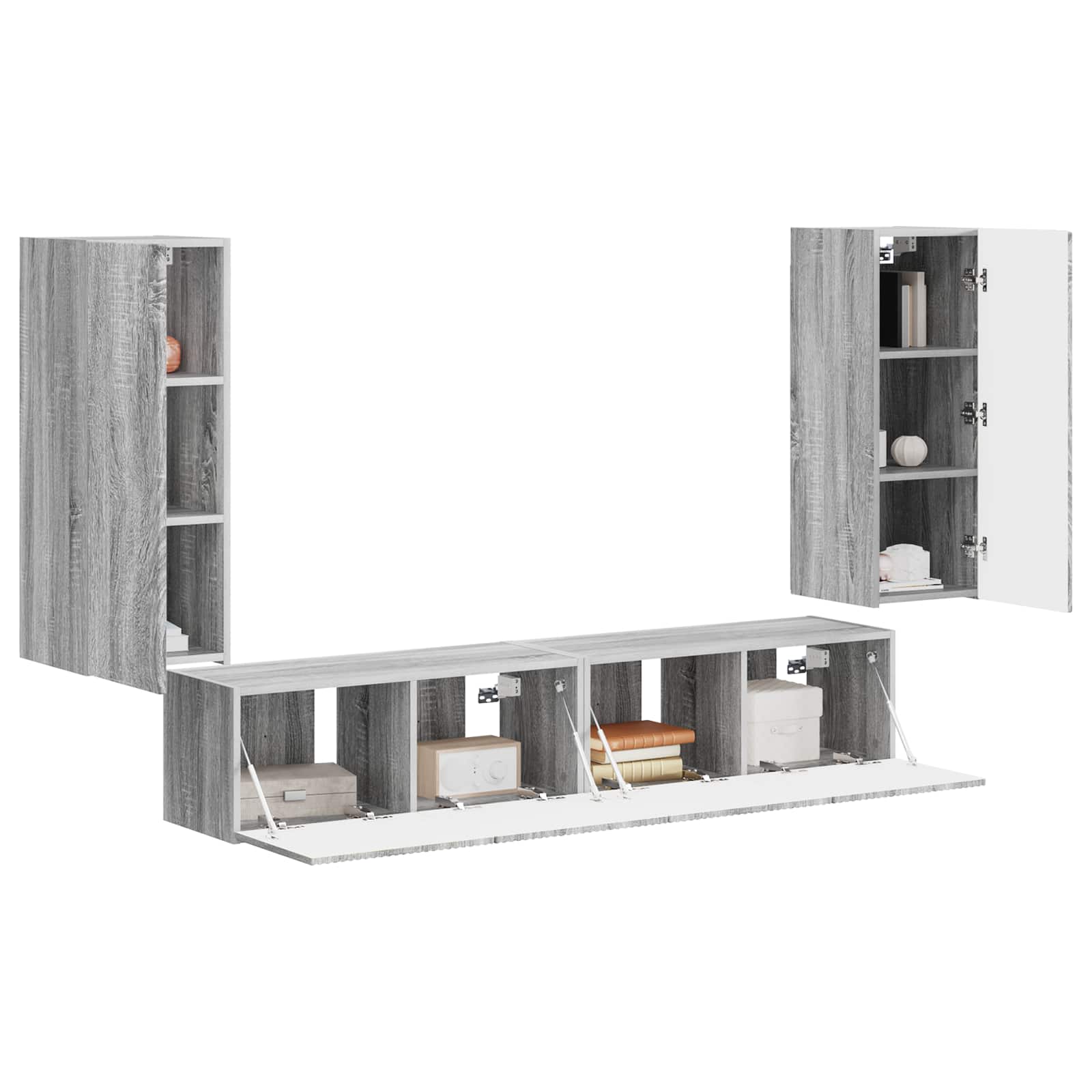 Conjunto De Mueble Para Tv De Pared 4 Pcs