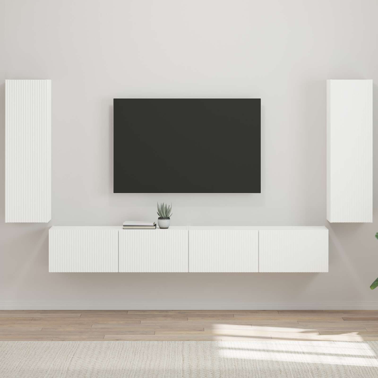 Conjunto De Mueble Para Tv De Pared 4 Pcs 29,5 X 31 X 100 Cm