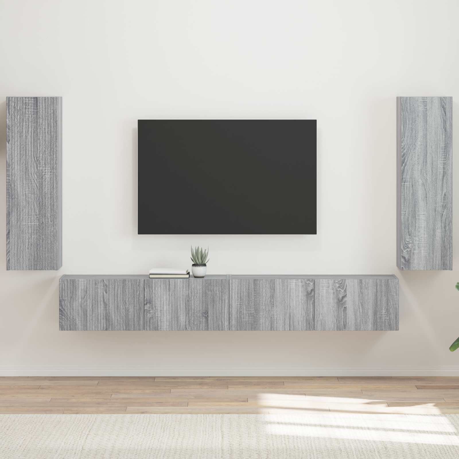 Conjunto De Mueble Para Tv De Pared 4 Pcs 29,5 X 31 X 100 Cm