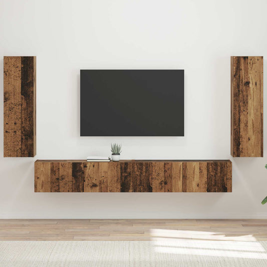 Conjunto De Mueble Para Tv De Pared 4 Pcs 29,5 X 31 X 100 Cm