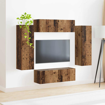 Conjunto De Mueble Para Tv De Pared 4 Pcs 29,5 X 31 X 100 Cm
