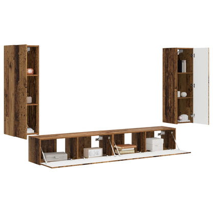 Conjunto De Mueble Para Tv De Pared 4 Pcs 29,5 X 31 X 100 Cm
