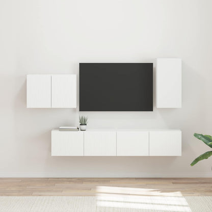 Conjunto De Mueble Para Tv De Pared 4 Pcs Madera De Ingeniería
