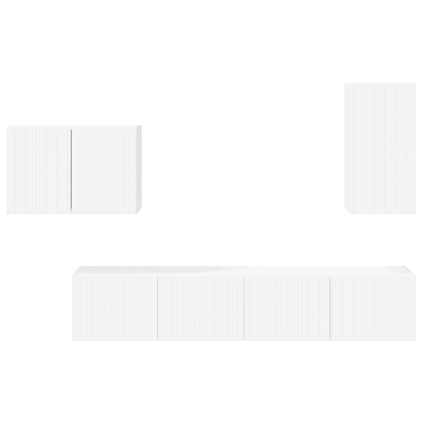 Conjunto De Mueble Para Tv De Pared 4 Pcs Madera De Ingeniería