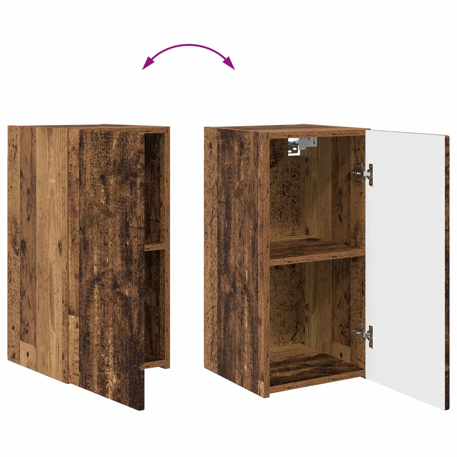 Conjunto De Mueble Para Tv De Pared 4 Pcs Madera Vieja