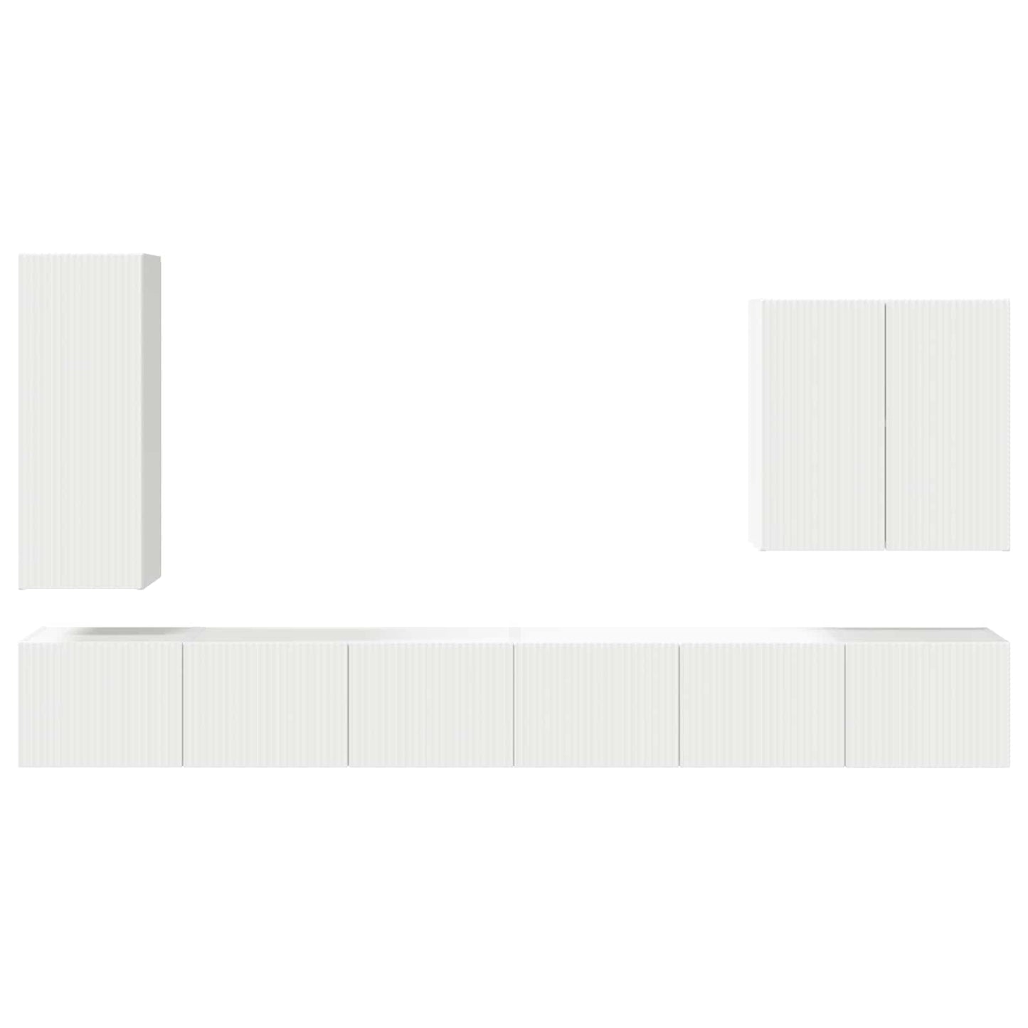 Conjunto De Mueble Para Tv De Pared Montaje En La Pared 6 Pcs