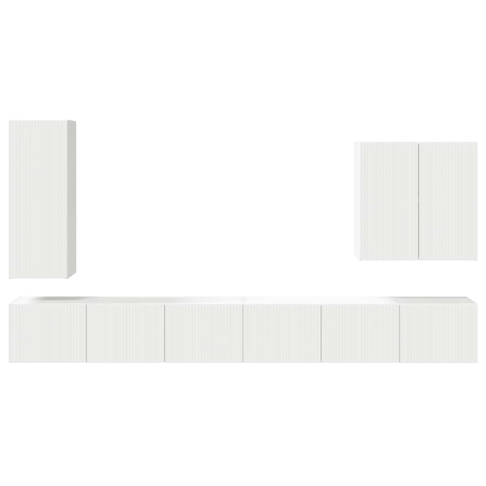 Conjunto De Mueble Para Tv De Pared Montaje En La Pared 6 Pcs