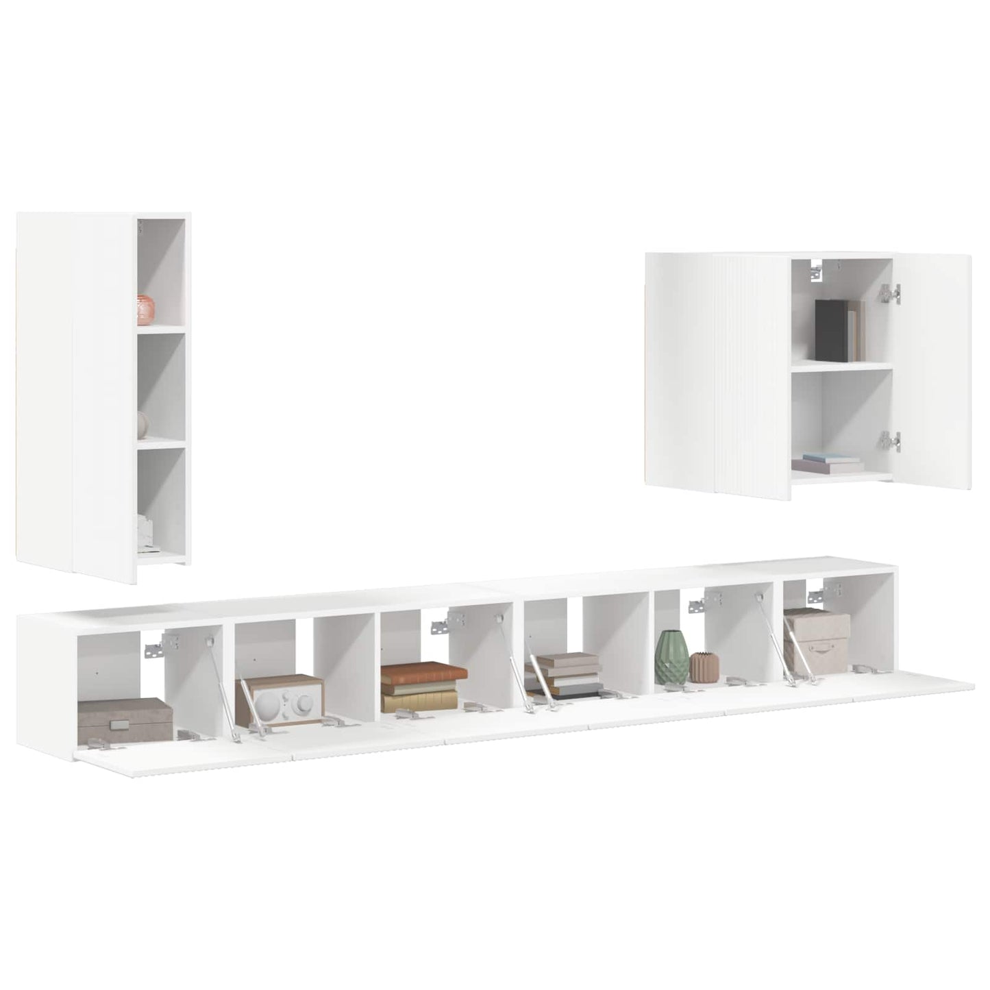 Conjunto De Mueble Para Tv De Pared Montaje En La Pared 6 Pcs