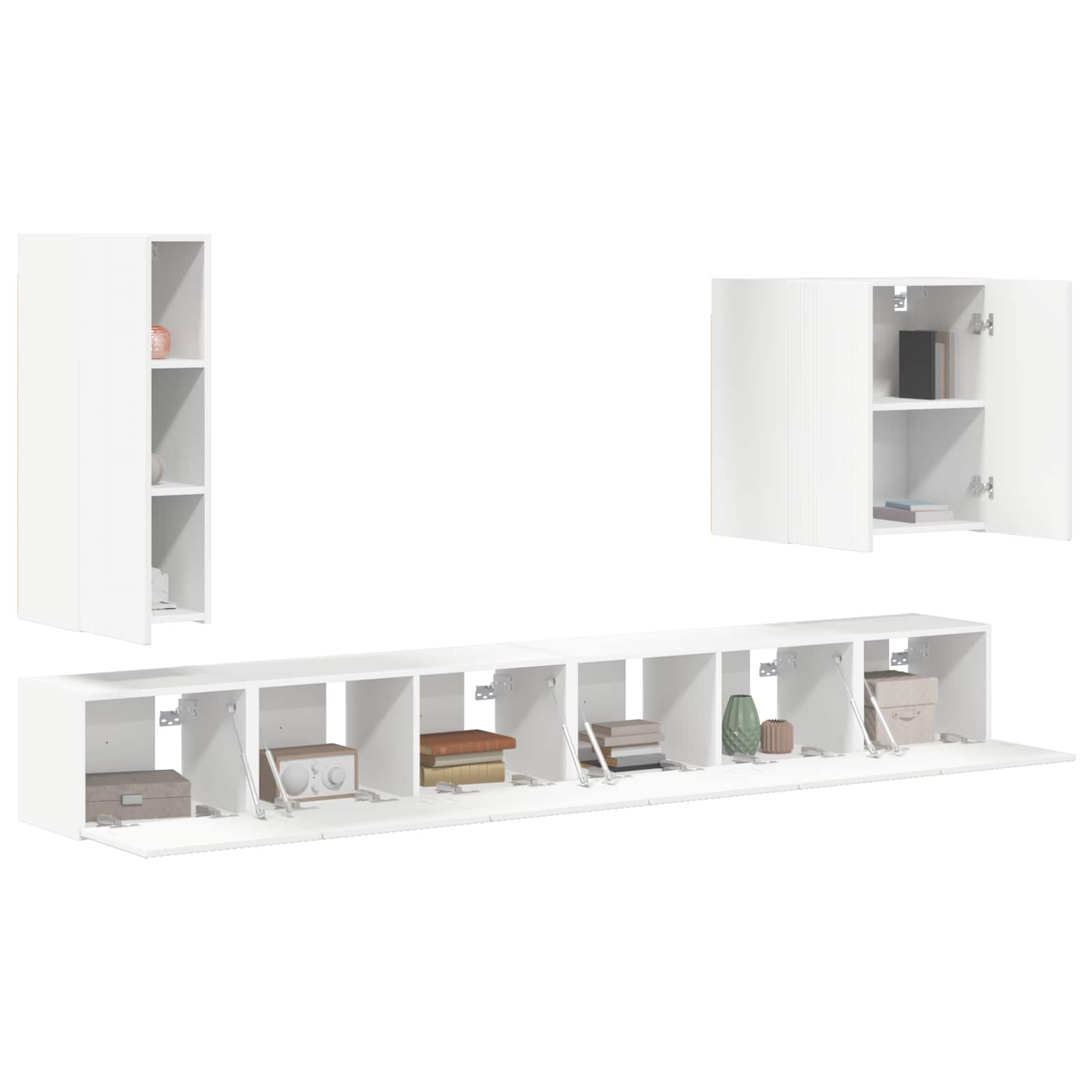 Conjunto De Mueble Para Tv De Pared Montaje En La Pared 6 Pcs