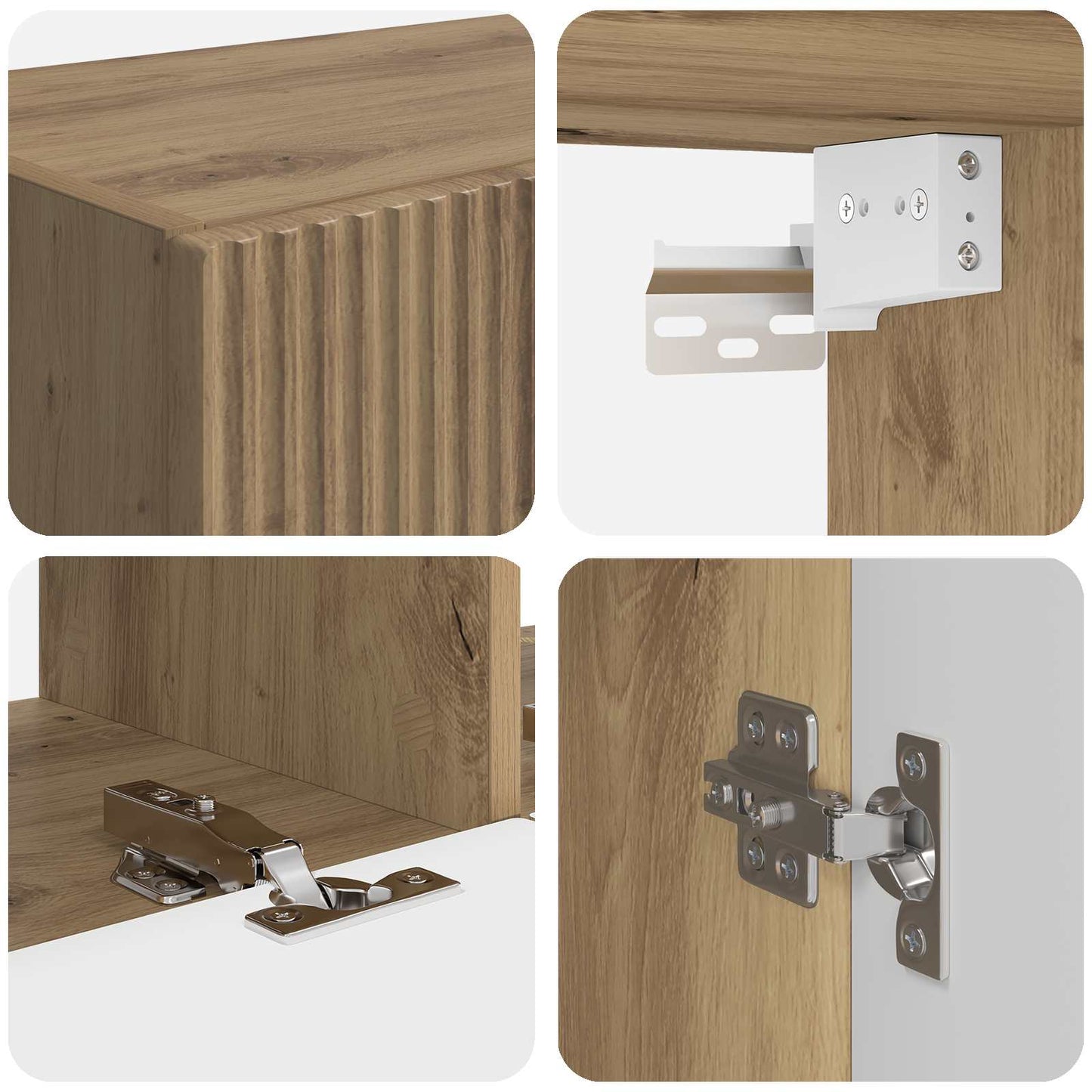 Conjunto De Mueble Para Tv De Pared 6 Pcs Roble Artesanal