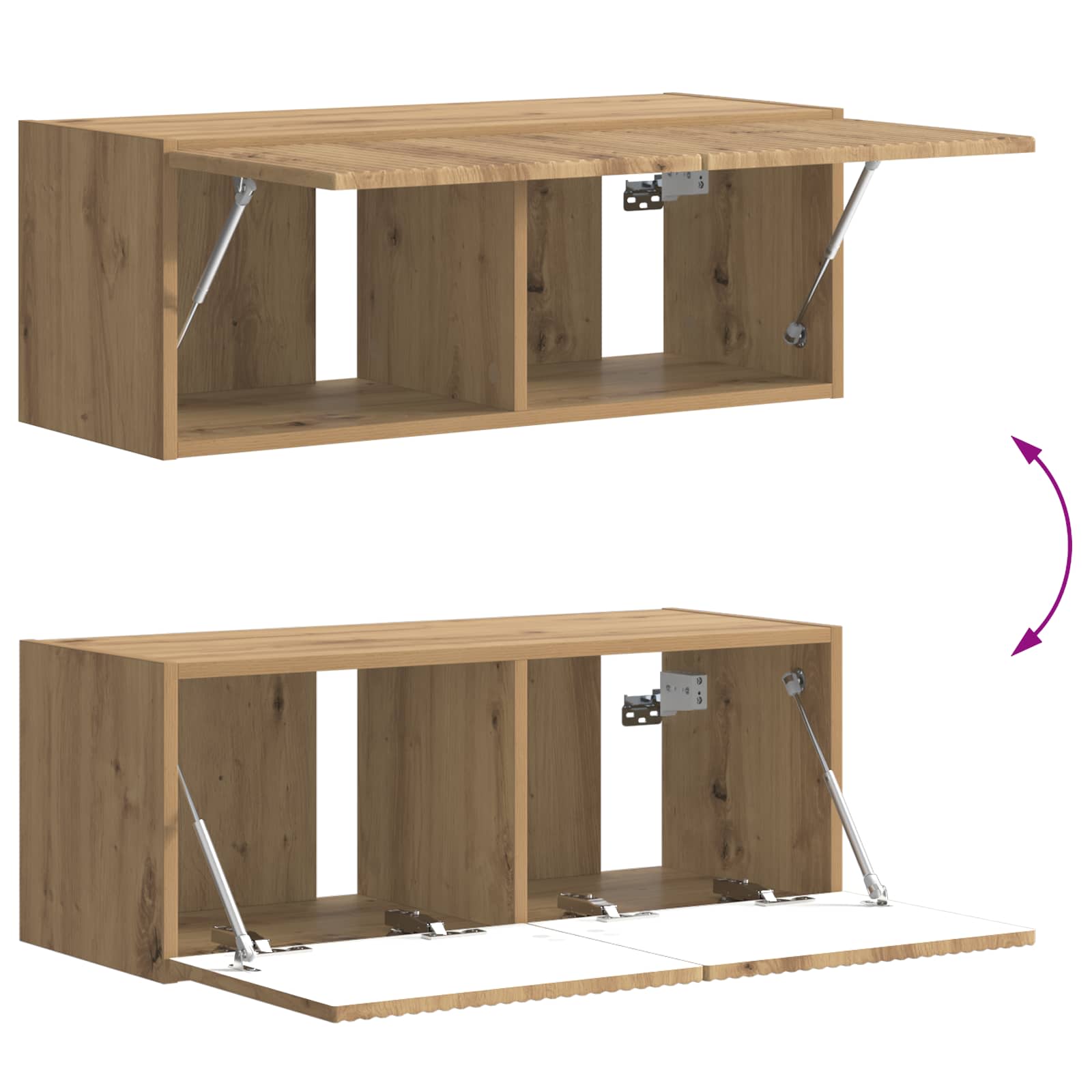 Conjunto De Mueble Para Tv De Pared 6 Pcs Roble Artesanal