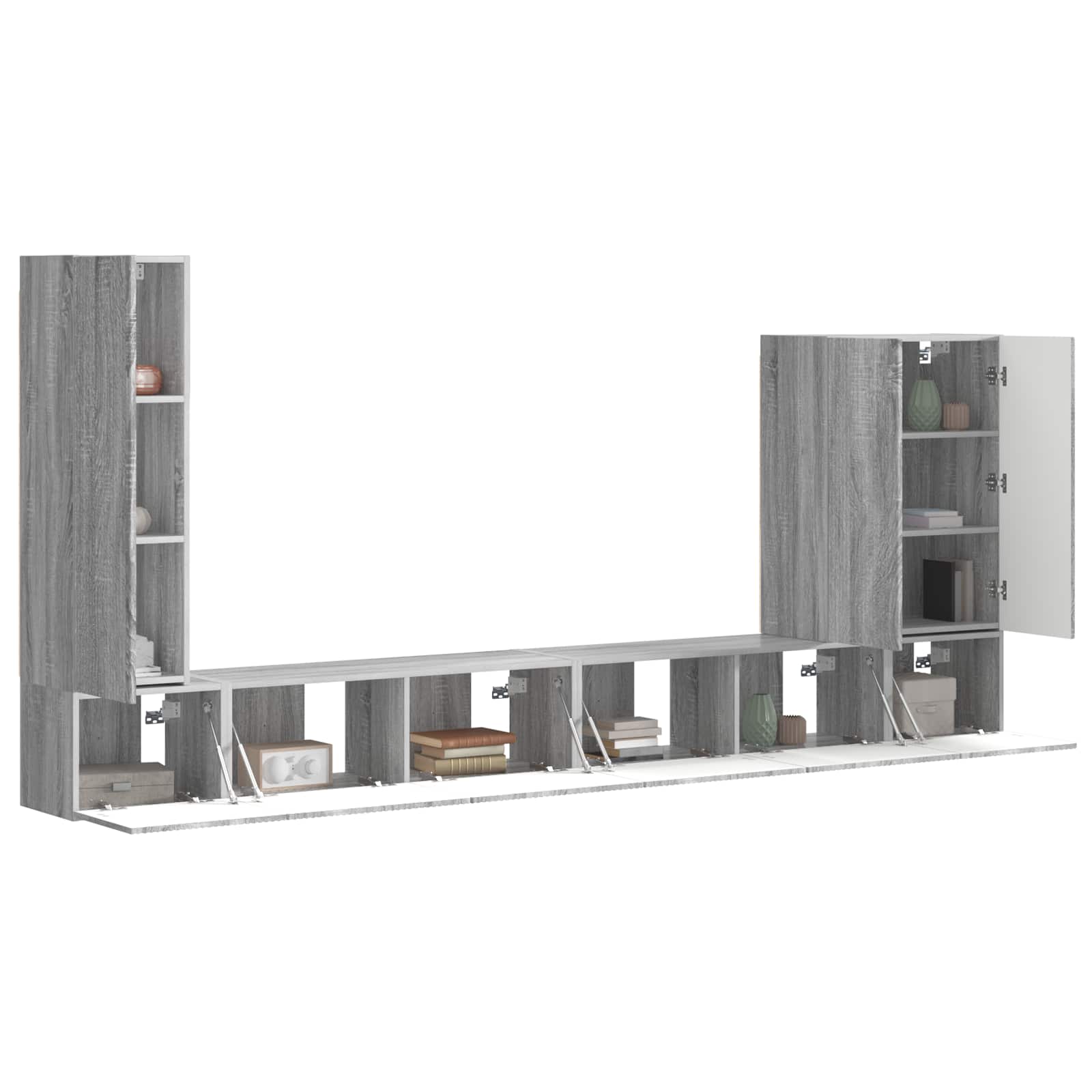 Conjunto De Mueble Para Tv De Pared 6 Pcs