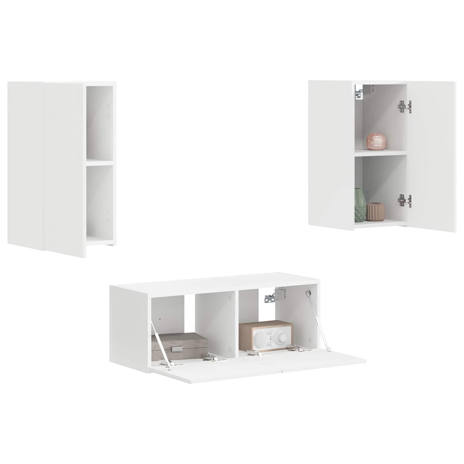Conjunto De Mueble De Tv 2 Pcs Madera De Ingeniería