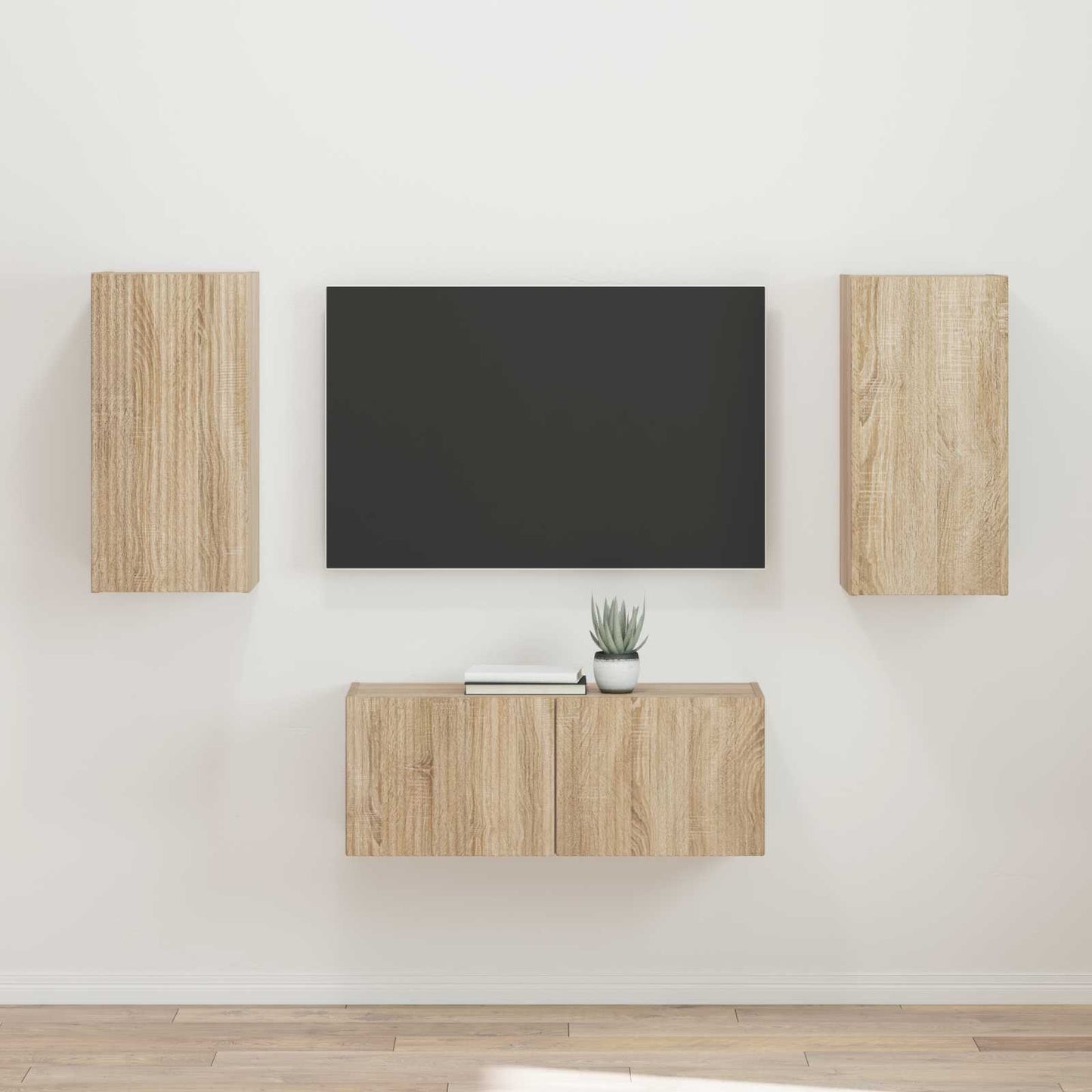 Conjunto De Mueble De Tv 2 Pcs Gris Concreto