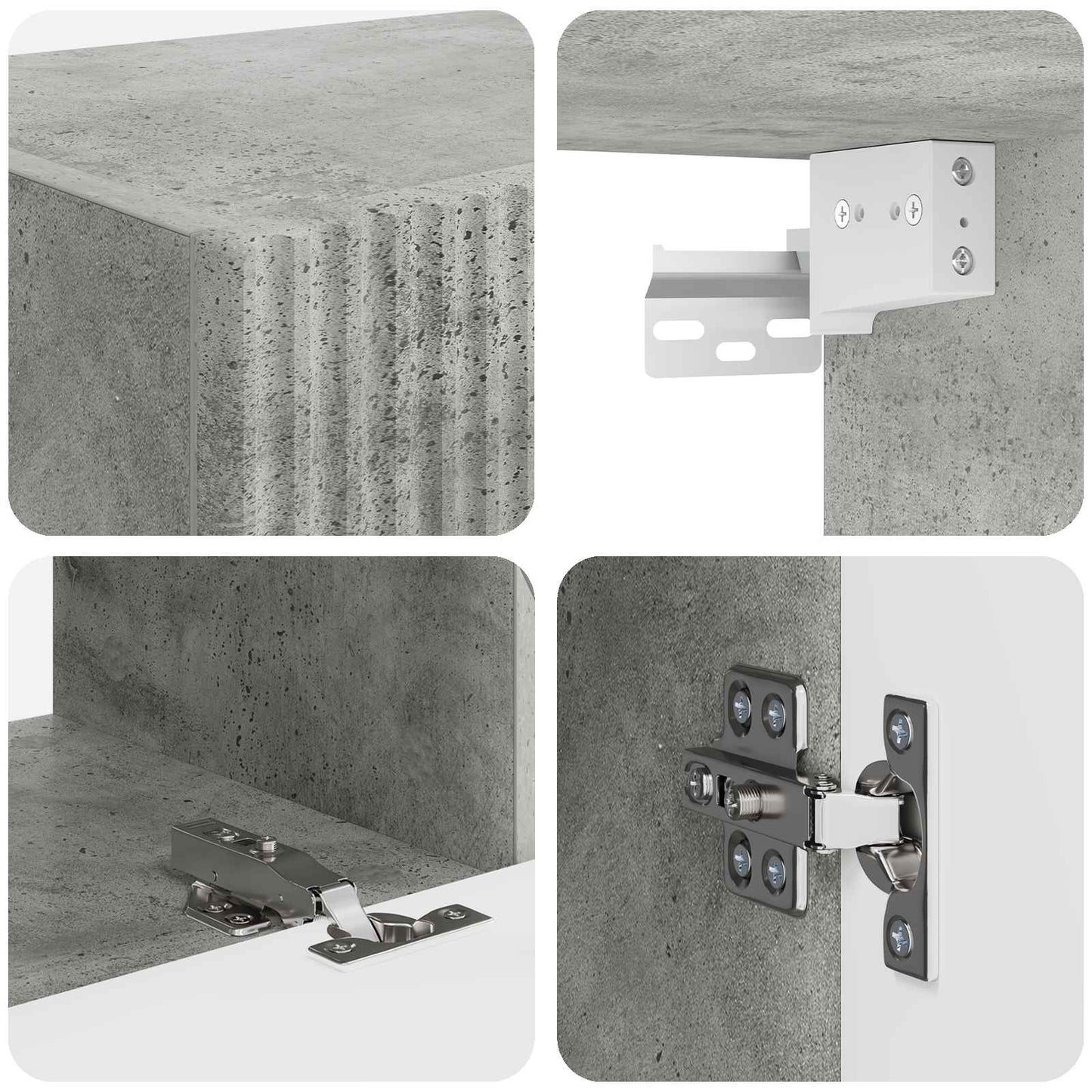 Conjunto De Mueble De Tv 2 Pcs Gris Concreto