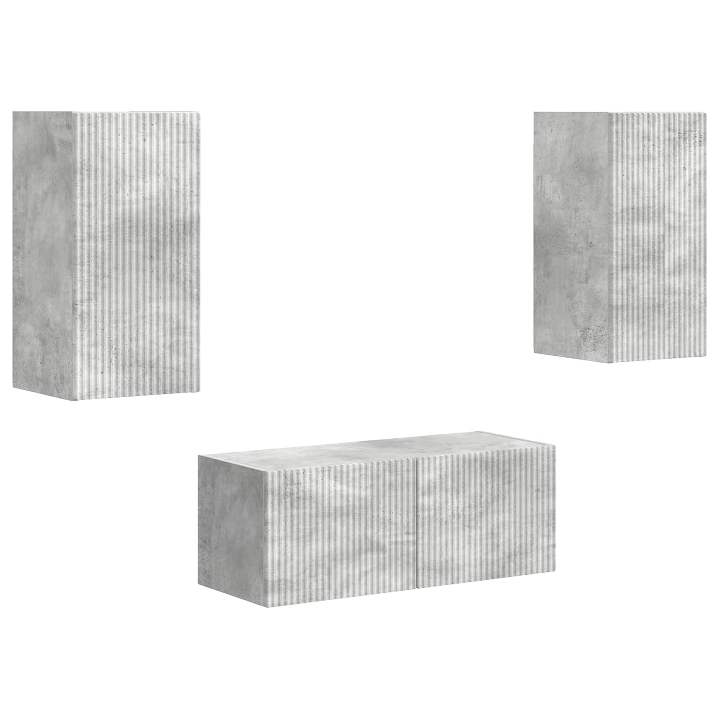 Conjunto De Mueble De Tv 2 Pcs Gris Concreto