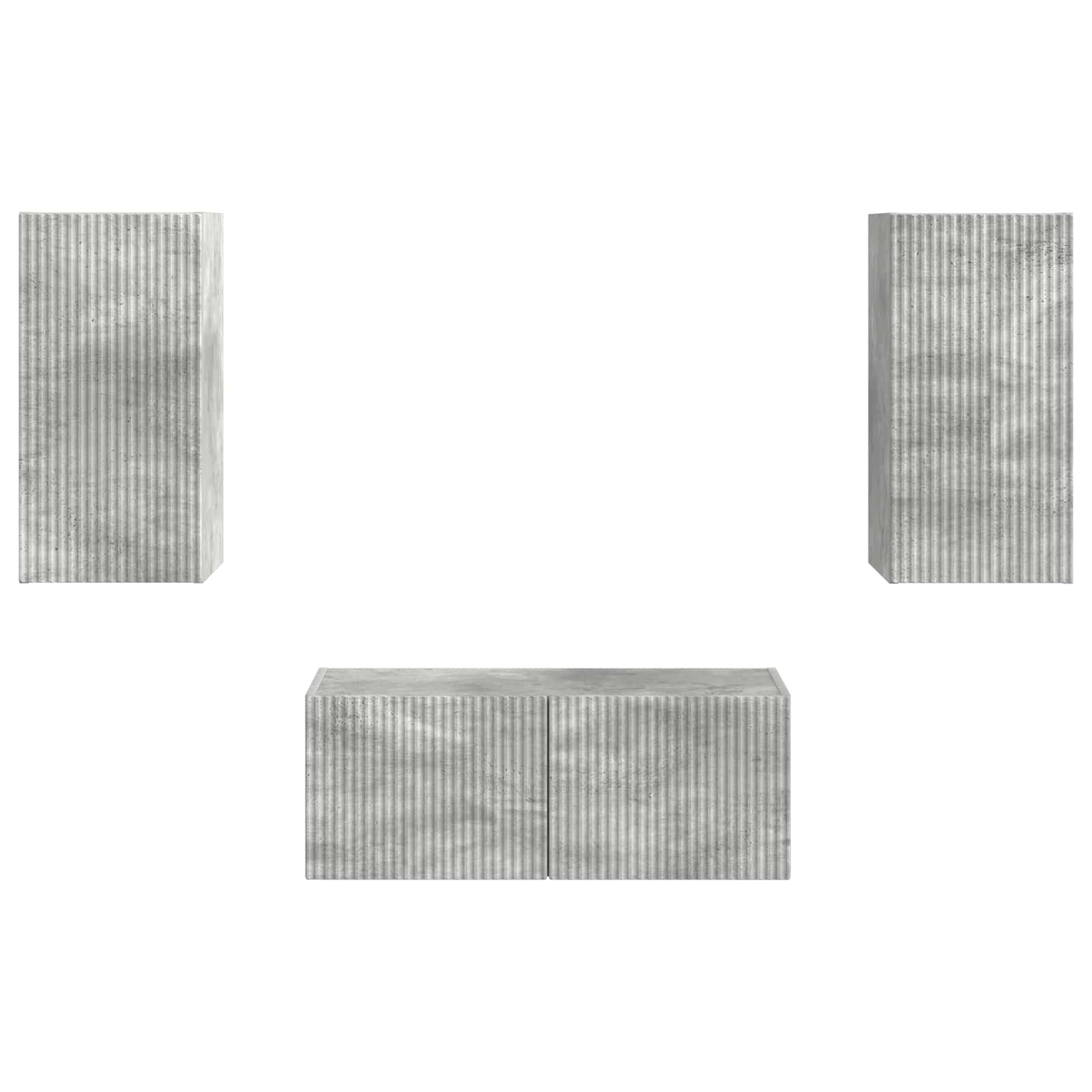 Conjunto De Mueble De Tv 2 Pcs Gris Concreto