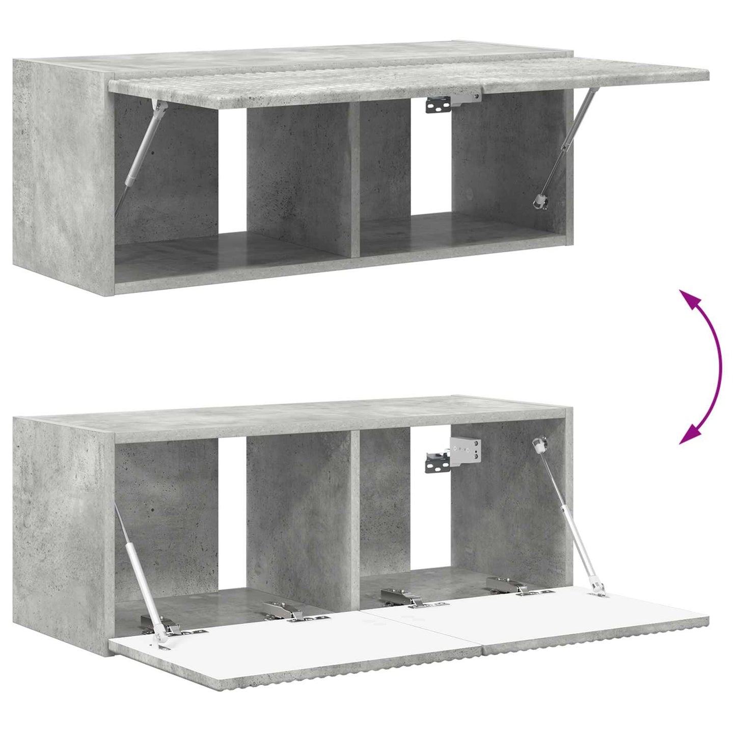 Conjunto De Mueble De Tv 2 Pcs Gris Concreto