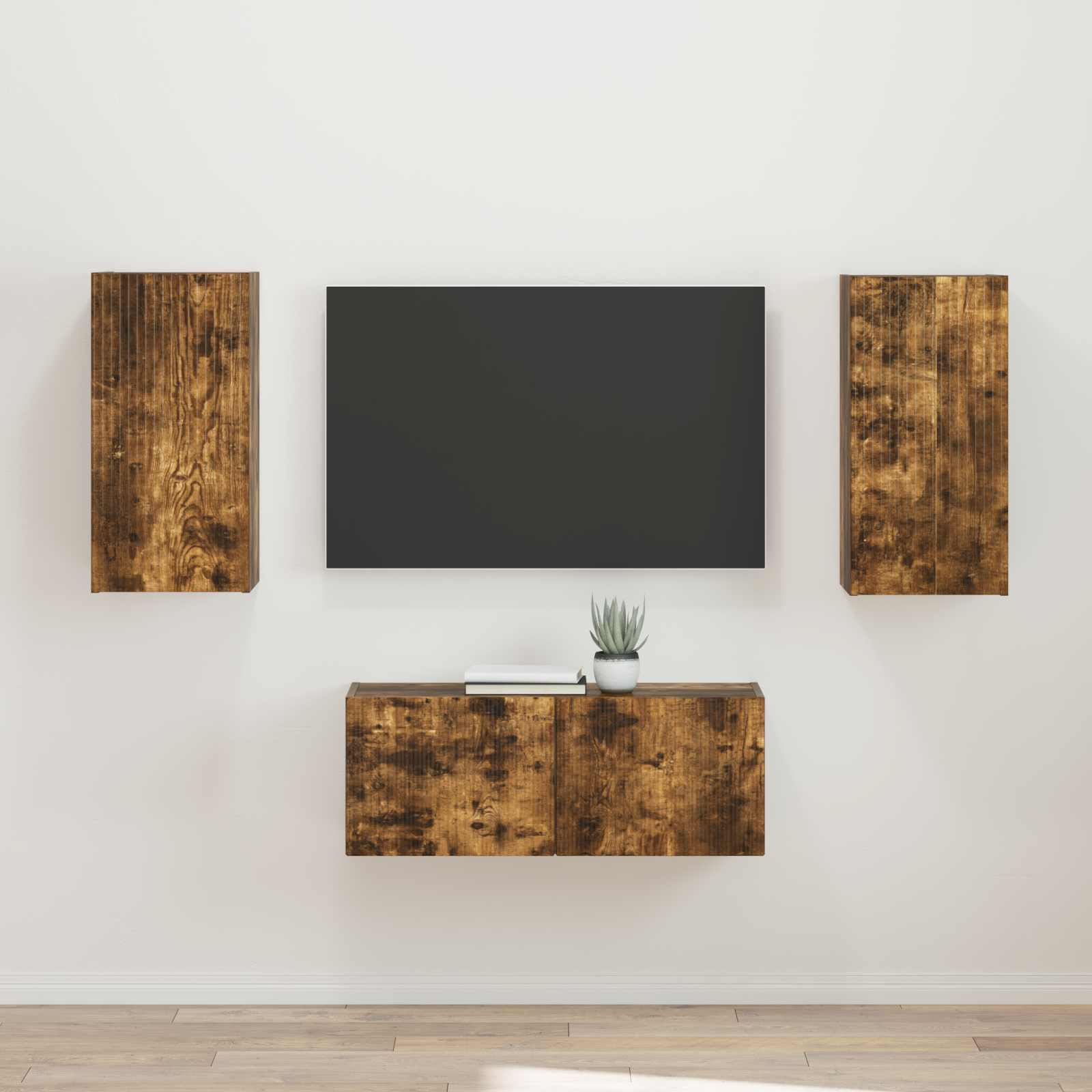 Conjunto De Mueble De Tv 2 Pcs Gris Concreto