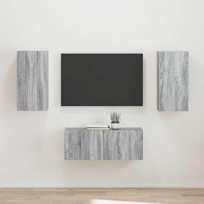Conjunto De Mueble De Tv 2 Pcs Gris Concreto
