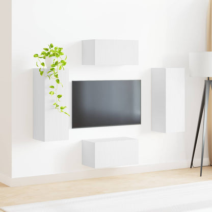Conjunto De Mueble De Tv 2 Pcs Madera De Ingeniería