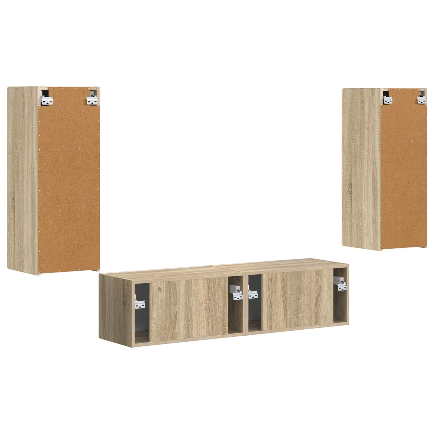 Conjunto De Mueble De Tv Montaje En La Pared 2 Pcs Roble Sonoma