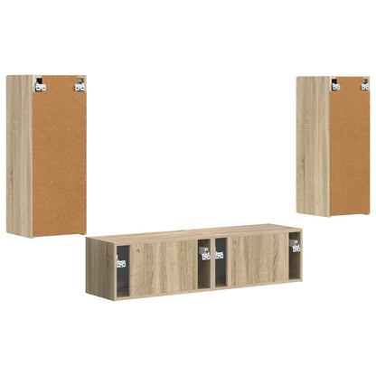 Conjunto De Mueble De Tv Montaje En La Pared 2 Pcs Roble Sonoma