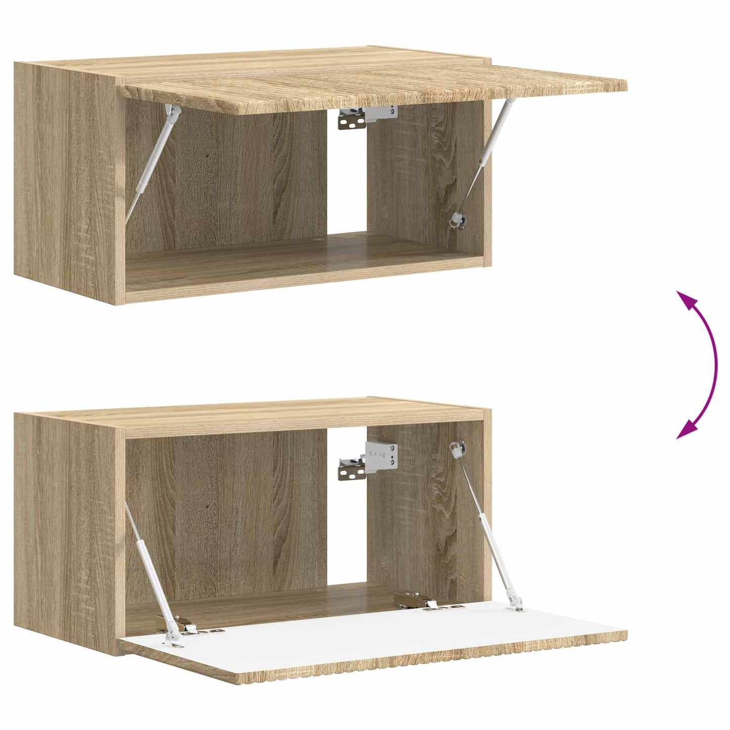 Conjunto De Mueble De Tv Montaje En La Pared 2 Pcs Roble Sonoma