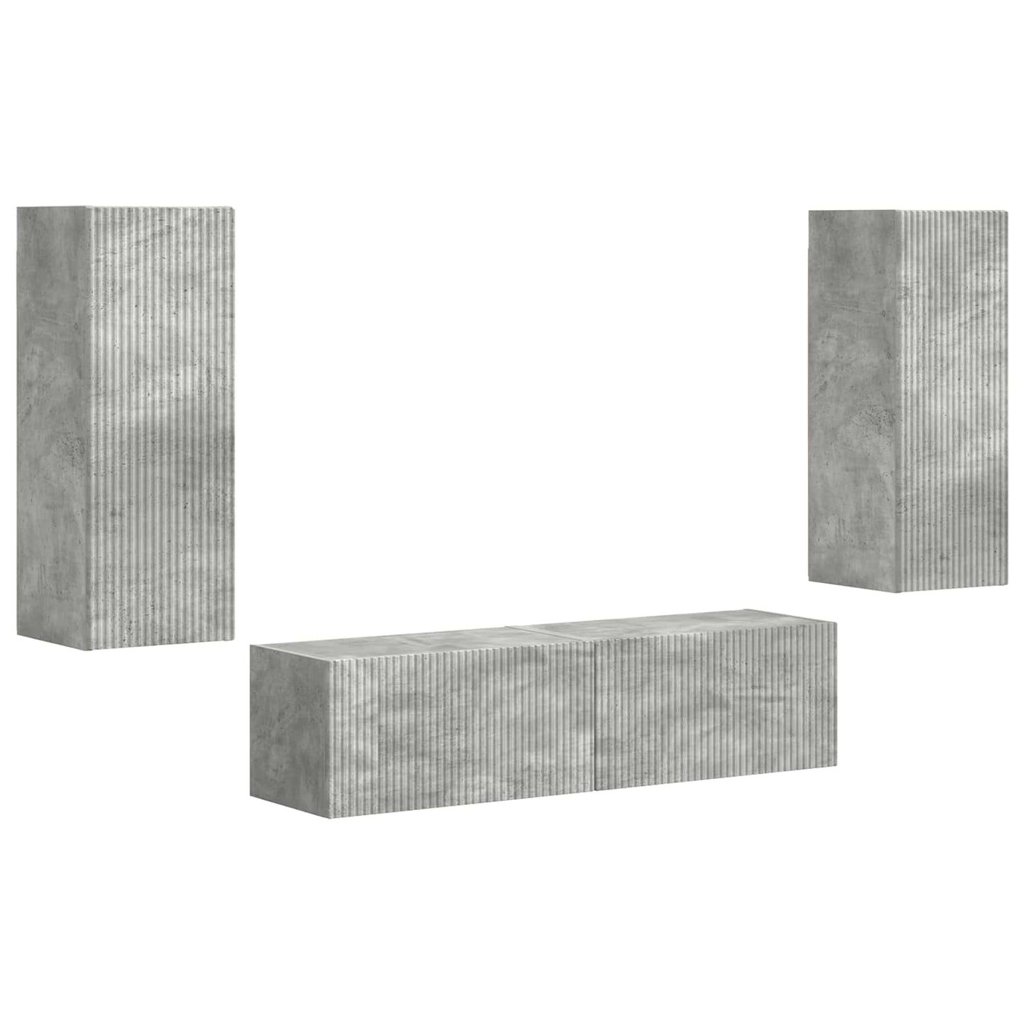 Conjunto De Mueble De Tv 2 Pcs Gris Concreto