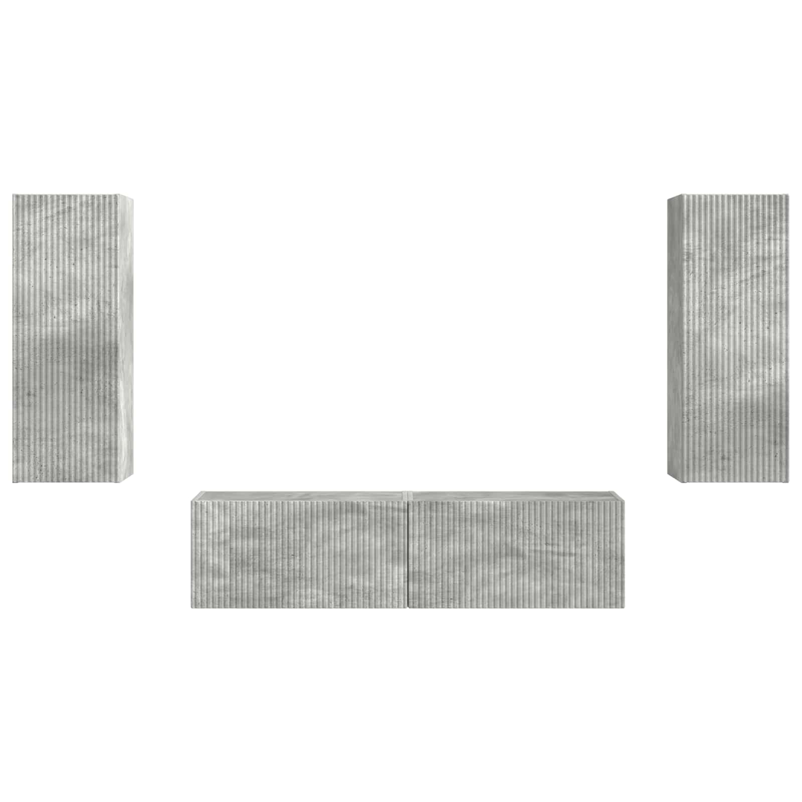 Conjunto De Mueble De Tv 2 Pcs Gris Concreto