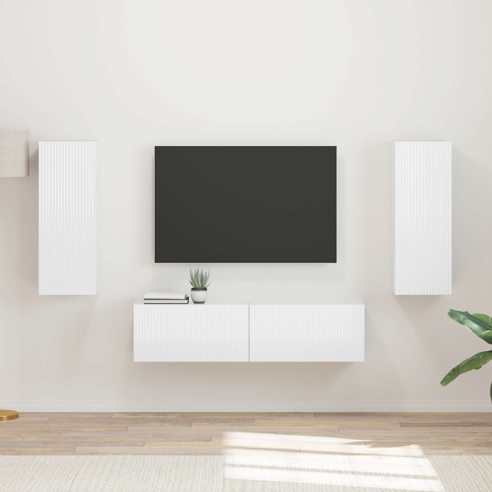 Conjunto De Mueble De Tv 2 Pcs Gris Concreto